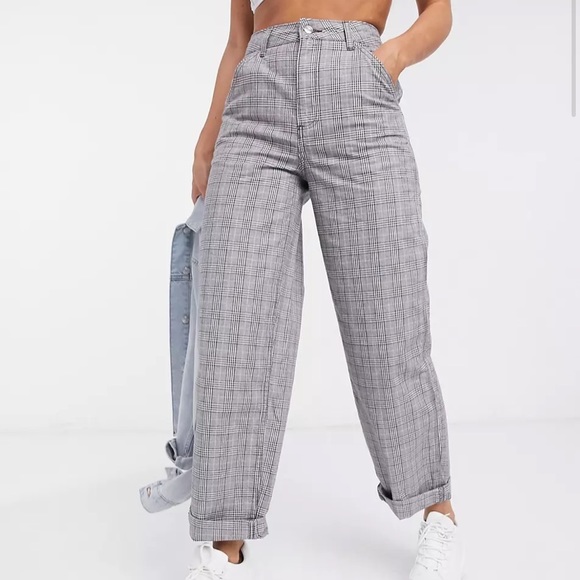 ASOS Pants - ASOS Design Slouchy Chino Pant in Gray Check